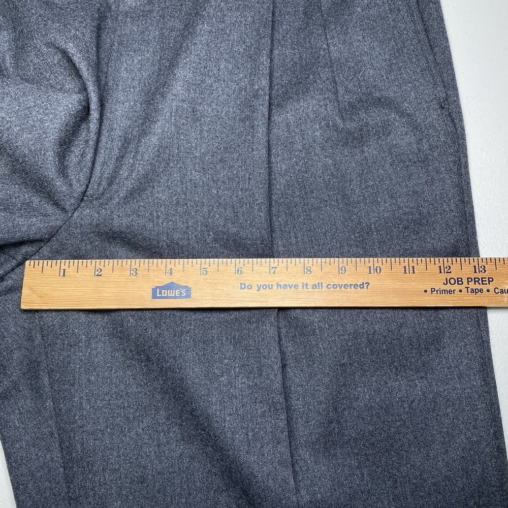 Aquascutum Dress Pant (39x30 Cuffed) Flannel Wool Pleated Dark Gray Quiet Luxury - Picture 8 of 12